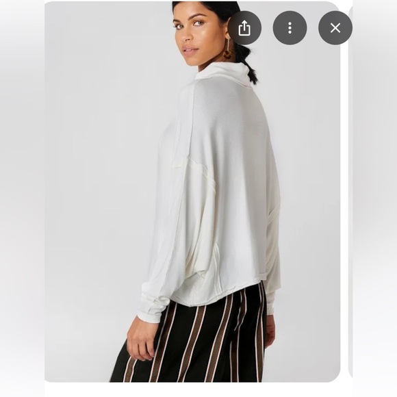 Free People We the Free Alameda Dolman Sleeve Turtleneck Top in Ivory Small - Picture 13 of 14